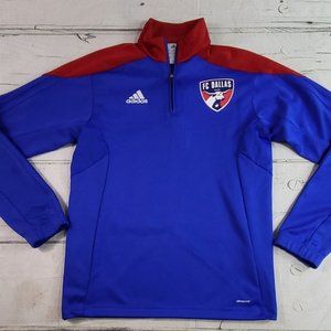 Vintage Adidas FC Dallas 96 MLS 1/4 Zip Pullover Climacool Mens Size S EUC